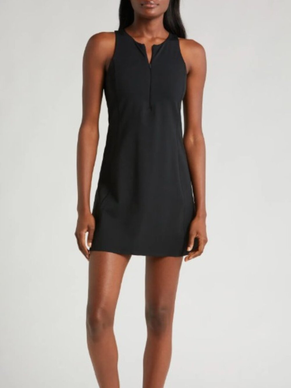NWT Spanx Get Moving Zip Front Dress Size XL Black $138 Built-In Shorts